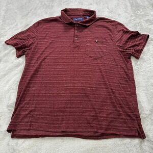 English Laundry Polo Shirt Mens XXL Burgundy Space Dye Short Sleeve Pocket Top